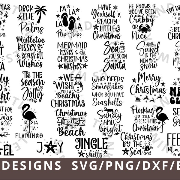 Beach Christmas SVG Bundle, Tropical Christmas Svg, Nautical Christmas SVG, Christmas At The Sea, Funny Christmas Svg for Cricut Png Dxf