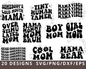 Retro Mama Svg Png Dxf, Somebodys Loud Mouth Mama Svg, Funny Mom Svg, Mama Vibes Svg, Boho Mama svg, Groovy svg, Overstimulated Mom Svg