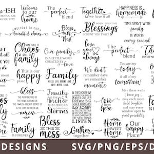 Pacote Family Svg, Farmhouse Svg, Arquivos Farmhouse Family Svg para Cricut Dxf Eps Png, Family Signs Svg