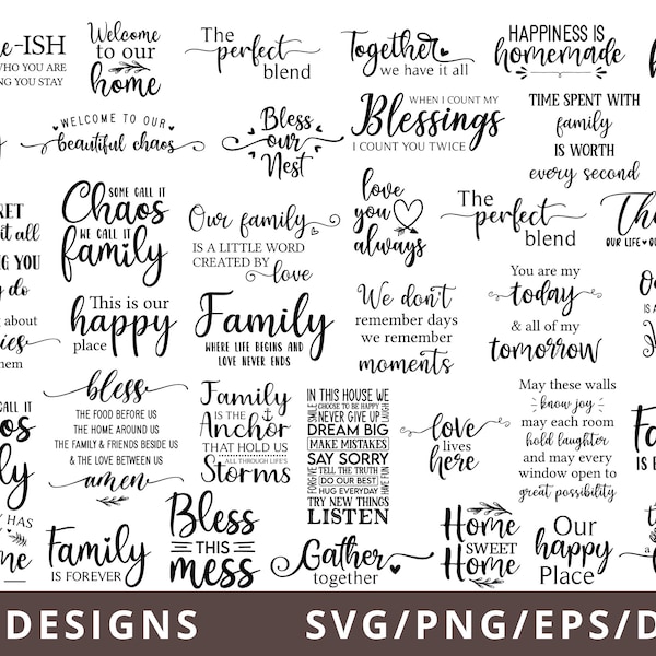 Family Svg Bundle, Farmhouse Svg, Farmhouse Family Svg Files for Cricut Dxf Eps Png, Family Signs Svg