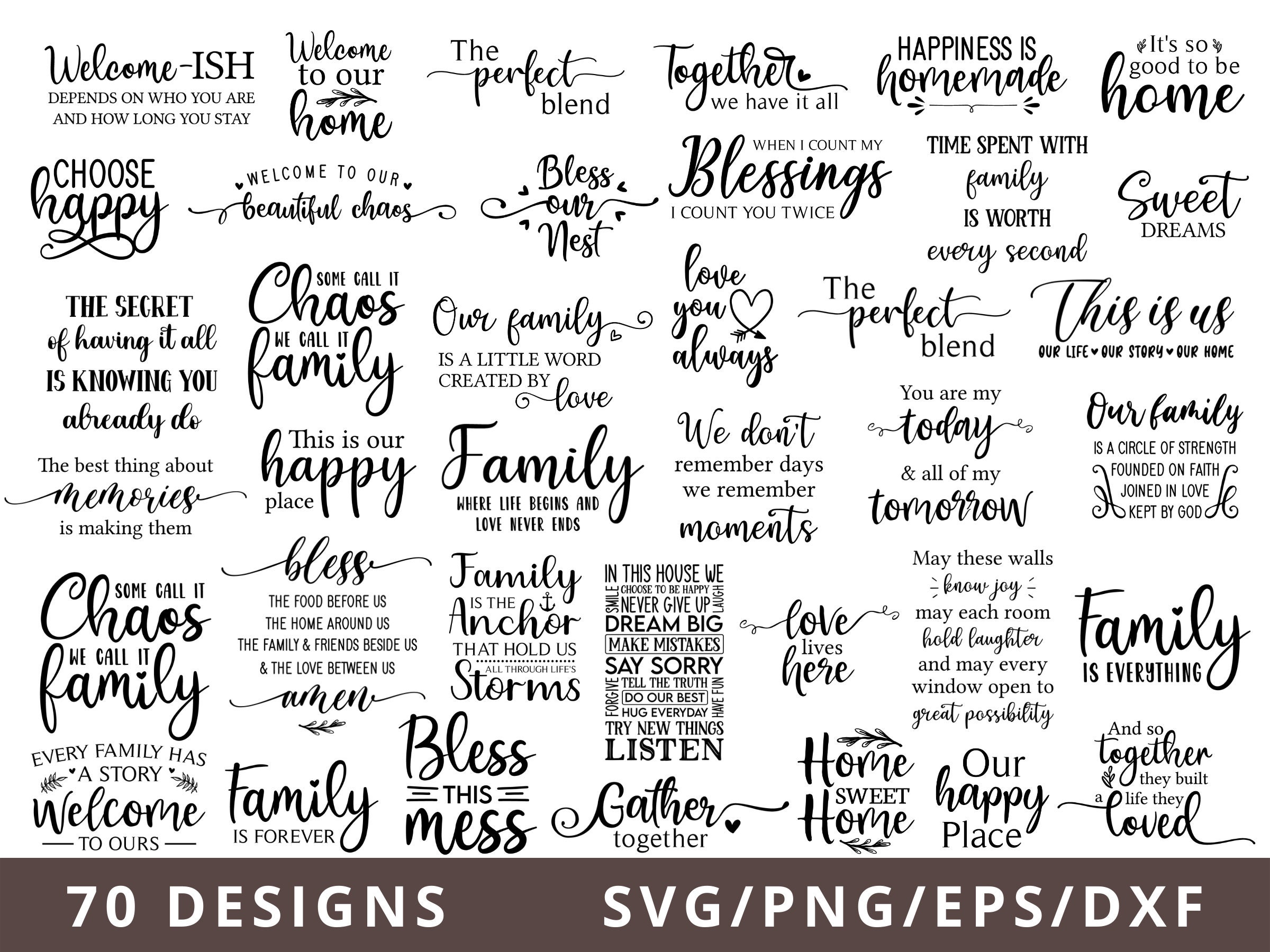 Family Svg Bundle, Farmhouse Svg, Farmhouse Family Svg Files for Cricut Dxf Eps Png, Family Signs Svg