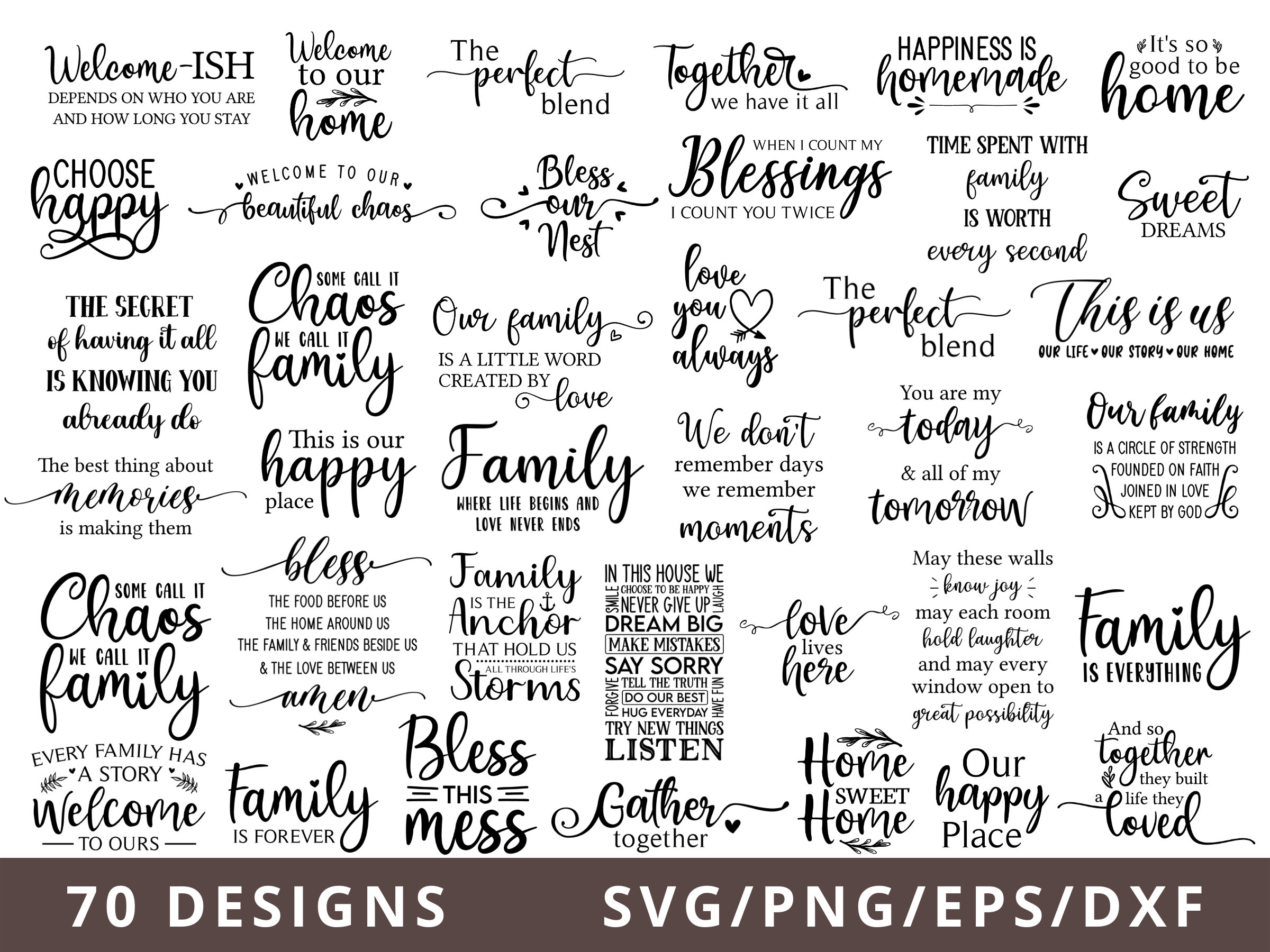 Family Svg Bundle, Farmhouse Svg, Farmhouse Family Svg Files for Cricut Dxf Eps Png, Family Signs Svg