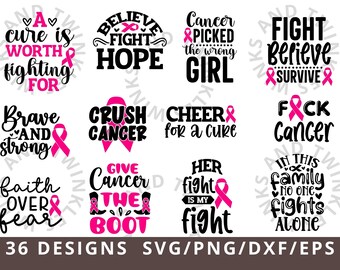 Breast Cancer SVG, Cancer Awareness svg, Cancer svg, Breast Cancer Png Dxf Eps, Fight Cancer Svg, Cancer Quote Svg, Tackle Cancer Svg