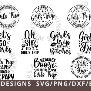 Girl's Trip 2024 Svg, Girl's Weekend 2024 Svg, Girls Trip Svg Png Bundel, Vakantie Svg, Besties Holiday Svg, Grappige Svg Girls Trip Shirts Svg