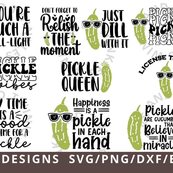 Pickle SVG, Pickle Png, Pickles Svg, I'm Kind of a Big Dill Svg, Pickles Lover Svg Png Dxf Eps Cut Files for Cricut Silhouette, Funny Quotes