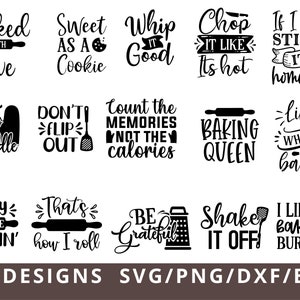 Kök Svg Bundle, Rolig Kök Svg, Bakning Svg, Kök Citat Svg Cut File Png Dxf Eps, Matlagning Svg, Grytlapp Svg, Bakning Queen Svg bild 3