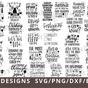 Kerst wijn SVG Bundel, Wijn Kerst Svg, Alcohol Kerst Svg Gesneden Bestand, Wijnglas SVG, Wijn SVG Bundel, Drinken Kerstteken svg