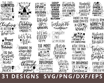 Christmas Wine SVG Bundle, Wine Christmas Svg, Alcohol Christmas Svg Cut File, Wine Glass SVG, Wine SVG Bundle, Drinking Christmas Sign svg