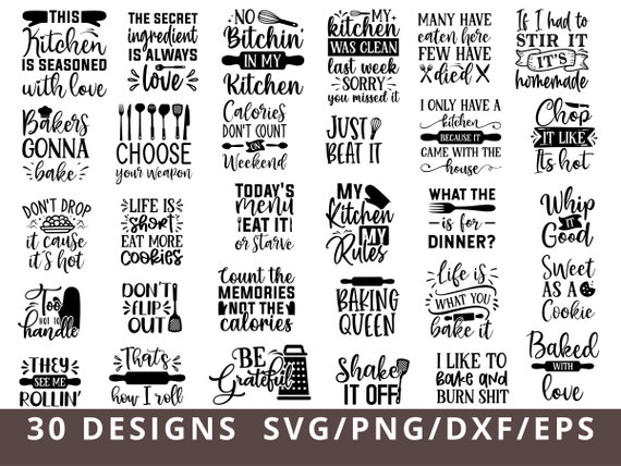 Funny Kitchen SVG Bundle, Cooking quotes