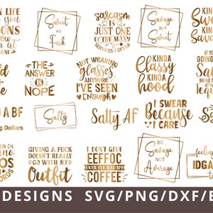 Sassy SVG Bundle, Sassy Quotes SVG, Funny Sarcastic Svg Bundle, Sassy Sayings Svg, Funny Quotes Svg, Salty Svg