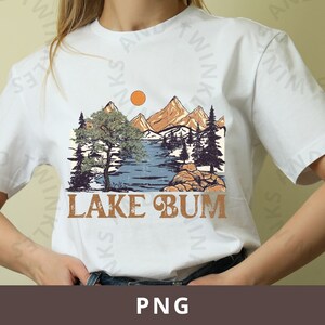 Lake Bum Heart Water Summer Vacation Graphic Tee