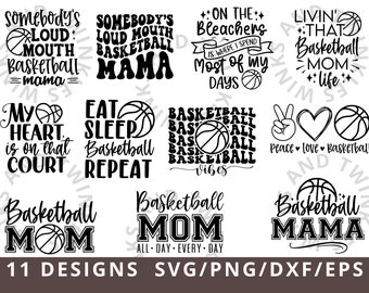 Basketball Mom SVG Bundle, Somebody's Loud Mouth Basketball Mama Shirt SVG, Basketball Mom Life svg, Basketball Sports Svg, Cut File Cricut