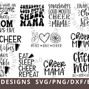 Cheer Mom Svg, Cheer Life Svg, Cheerleader Svg, Somebodys Loud Mouth Cheer Mama Designs, Mom Life Svg Cut File for Cricut Silhouette Png Dxf