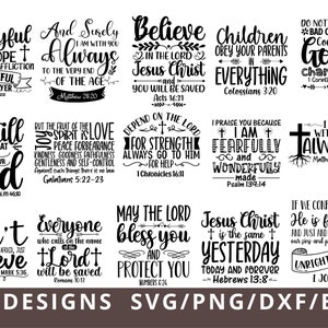 Bijbel vers SVG, Schrift Svg bundel, christelijke bundel Svg, Bijbel vers bundel, cut files voor Cricut, religieuze SVG, geloof Svg dxf png