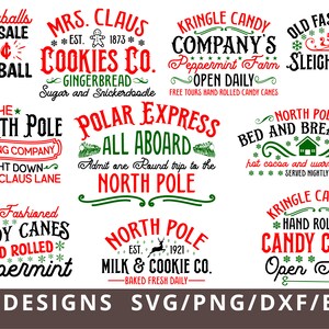 Farmhouse Christmas SVG PNG Dxf Eps Sign Bundle for Cricut Silhouette