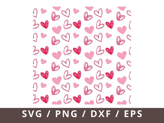 Heart Pattern Svg Dxf Png, Heart Print Svg, Seamless Svg Cut Files, Heart Svg, Valentine Seamless print Pattern Svg, Love Svg Png Dxf