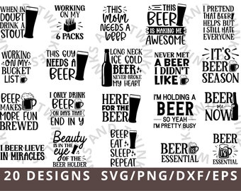 Beer SVG, Beer Quotes SVG bundle, Beer Glass SVG, Alcohol Quotes Svg Png Dxf Eps, Beer Svg file for Cricut, Silhouette, Cut file, Png