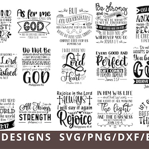Pacote SVG Cristão, Versículo Bíblico Svg, Fé Svg, Cruz Svg, Svg para Cricut, Svg Religioso, Escritura Svg Dxf Png