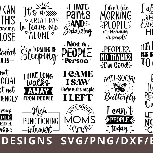 Anti Social SVG - Anti Social Moms Club Svg Png Dxf Eps - Anti Social Club Svg - Sassy Quotes Svg - Funny Quotes Svg