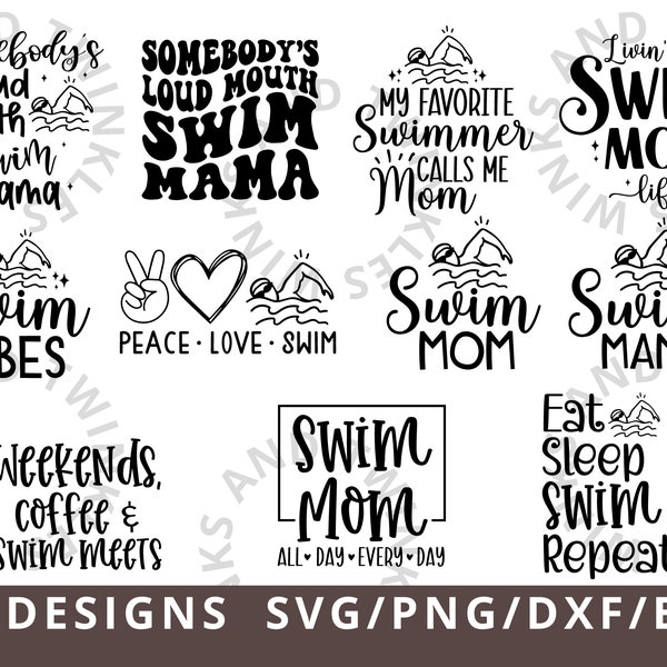 Swim Mom SVG, Swimming Svg, Swim Mom Shirt Svg Png Dxf, Cricut, Somebody's Loud Mouth Swim Mama Svg, Mom Life Svg Png For Cricut Sublimation