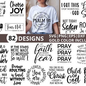 Pakiet chrześcijańskich plików SVG, pliki do wycinania o tematyce religijnej dla Cricut, sylwetka (82 projekty)
