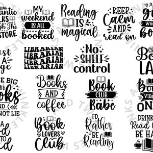 Book Svg, Reading Svg Bundle for Cricut, Book Lovers SVG, Librarian SVG