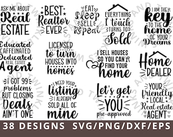 Immobilien SVG Bundle, Immobilienmakler Svg, Immobilienmakler Svg Plotterdatei Bundle, Immobilienmakler Svg Dxf Png Eps