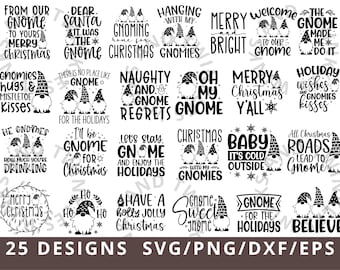 Christmas Gnome SVG Bundle, Gnome Christmas SVG, Gnomes Png Svg Dxf Eps, Holiday Gnome, Funny Christmas Shirt Quotes, Svg Files for Cricut