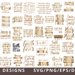 Ensemble chrétien de SVG, ensemble de Svg de verset de la Bible, ensemble de Svg d'écriture sainte, fichiers de coupe chrétiens de Svg pour Cricut Dxf, SVG religieux, Jésus, Dieu Svg dxf