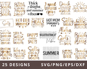 Beach Svg Bundle, Summer SVG, Beach Bundle Svg, Funny Beach Quotes Svg, Salty Svg Png Dxf Sassy Beach Quotes Summer Quotes Svg Bundle