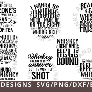 Whisky SVG PNG, alcool citations Svg, drôle de citations de whisky Svg pour Cricut Silhouette, boire Svg Png Dxf Eps