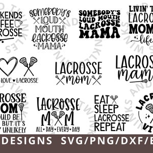 Lacrosse Mom Svg Iemands luide mond Lacrosse Mama Svg Png Lacrosse Svg Bundel Cricut Cut Files Lacrosse Vibes Svg Cutting Files