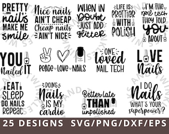 Nail Tech SVG - Nail Artist Svg Files - Nails Svg Png Dxf Eps - Beauty Svg - Beauty Artist Svg - Nail polish Svg