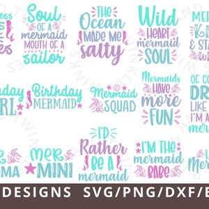 Mermaid SVG PNG, Mermaid Birthday Svg, Mermaid Svg, Mermaid Svg Cricut, Mermaid Tail Shirt Svg, Mermaid Cake Topper SVG, Mermaid Quotes Svg