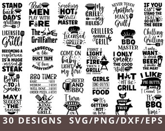 Barbecue SVG, Barbecue Master SVG Bundle, Grill Svg Cut Files Dxf Png Eps, Funny Barbecue Quotes, BBQ Svg, Dad Svg