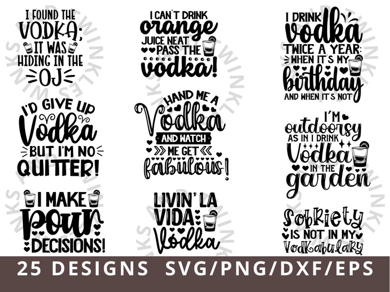 Vodka SVG PNG, Alcohol Quotes Svg, Funny Vodka Quotes Svg for Cricut Silhouette, Drinking Svg Png Dxf Eps image 2