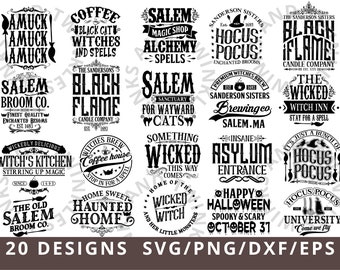 Farmhouse Halloween SVG Bundle, Witch Designs (Digital Files)