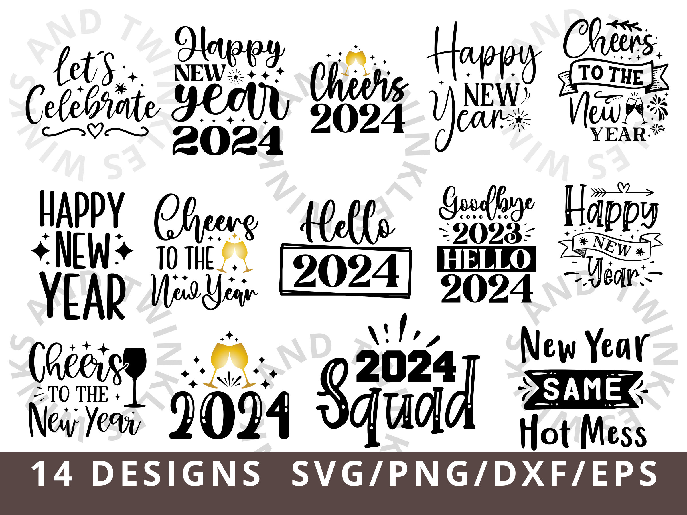 Hello 2024 Cake Topper, Goodbye 2023 Hello 2024, Cheers to 2024, Happy New  Year Party Decorations Supplies