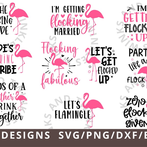 Flamingo SVG, Flamingo Bachelorette SVG, Bachelorette Flamingo Svg Png, Bachelorette Shirt Svg, Bridesmaid Svg Eps Dxf Png Cricut Silhouette