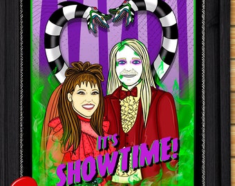 Beetlejuice Custom Portrait Hand Drawn Fan Art Movie Poster Horror Halloween Creepy Decor Art Wedding Anniversary Birthday Gifts for Her Him