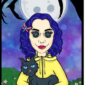 Coraline personalisierte Porträts Knopfaugen andere Familie handgezeichnetes Foto zu Kunst Hochzeitstag Geburtstagsgeschenke