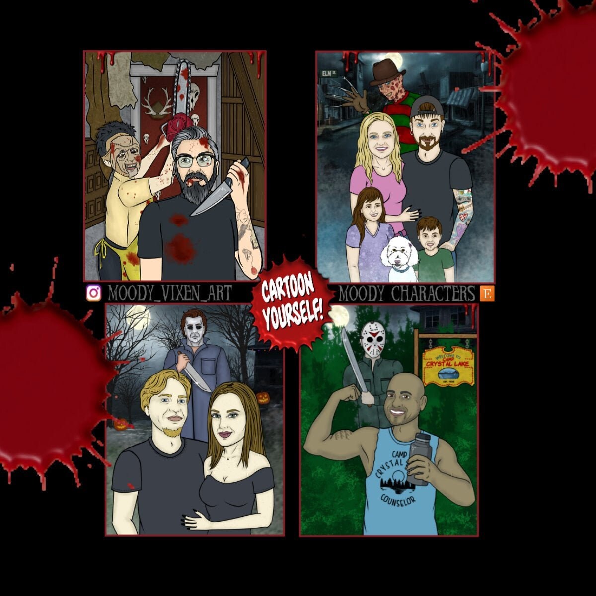 Jeepers Creepers Custom Portrait Illustration From Photos Etsy UK