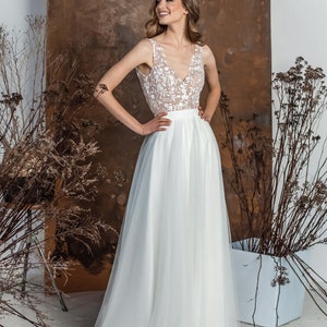 Alegra Hochzeit Tüllrock, Modernes Brautkleid, Zweiteiler Hochzeitskleid, Mix&Match