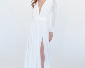 Sage II gown, Modern minimalist wedding dress, Backless dress, Spaghetti Strap satin dress, Sleek silhouette bridal gown, Reception Dresses