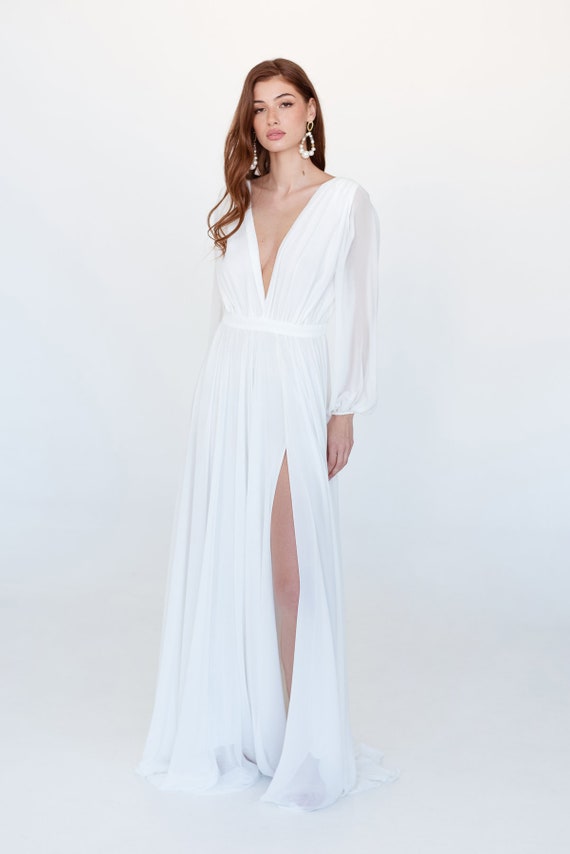 Sage II Gown, Modern Minimalist Wedding Dress, Backless Dress, Spaghetti  Strap Satin Dress, Sleek Silhouette Bridal Gown, Reception Dresses - Etsy