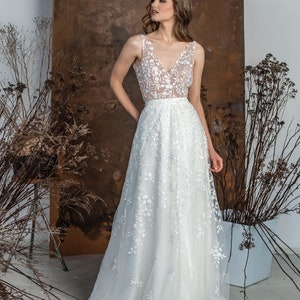 Alegra wedding A-line lace skirt, Modern wedding dress, Two piece wedding dress, Mix&Match image 1