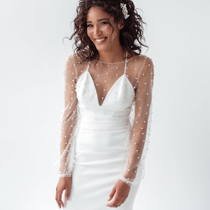 Pearl Sheer V-Neck