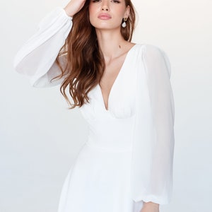 Chiffon custom made detachable sleeves for wedding dress