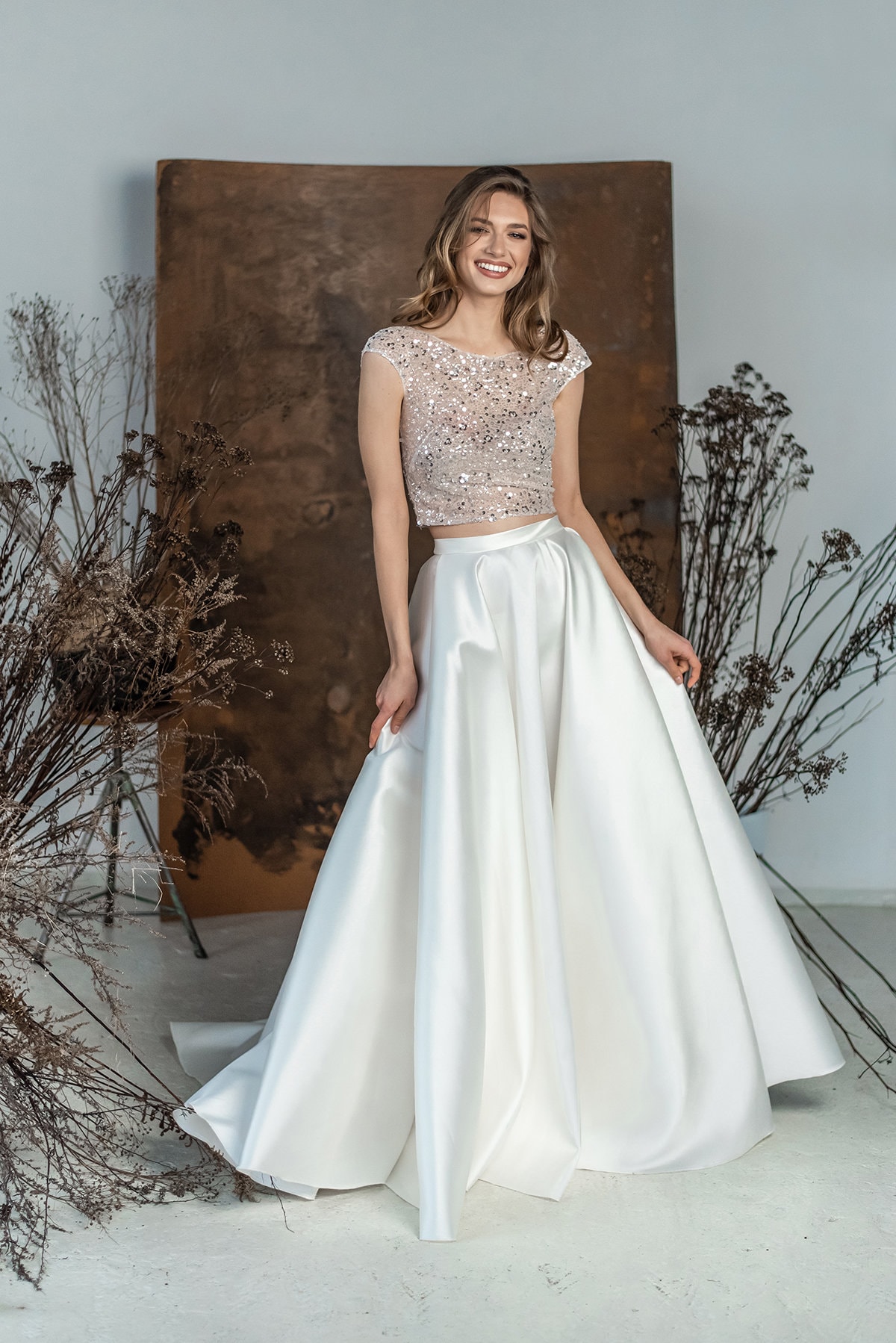 Sequin Cape Sleeves Separed Top, Modern Wedding Dress, Sparkly Bridal Gown, Two Piece Wedding Dress - Etsy Sequin Cape Sleeves Separed Top, Modern Wedding Dress, Sparkly Bridal Gown, Two Piece Wedding Dress - Etsy
