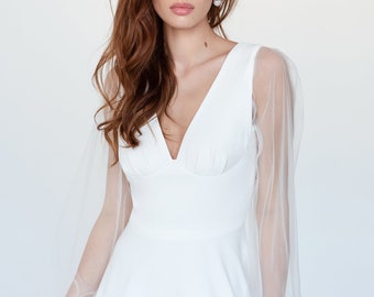 Tüll maßgeschneiderte abnehmbare Ärmel für Brautkleid